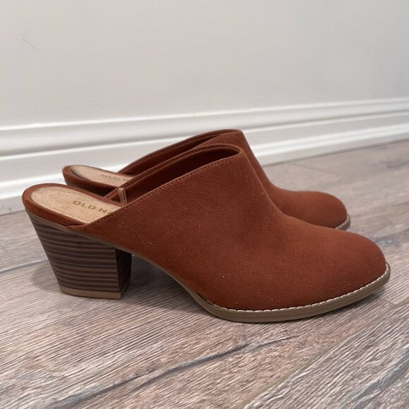 brown faux-suede mules - Picture 2 of 3